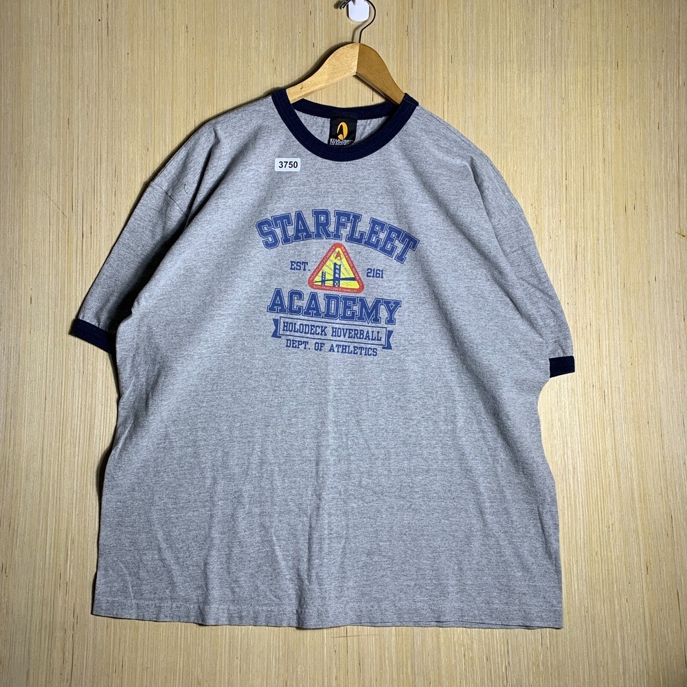 Vintage Starfleet Academy Shirt Extra Large Short Sleeve Grey Mens Graphic 90s